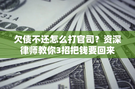 武汉欠债不还怎么打官司？资深律师教你3招把钱要回来