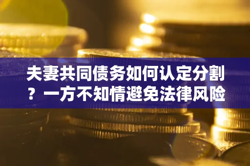 武汉夫妻共同债务如何认定分割？一方不知情避免法律风险必看！